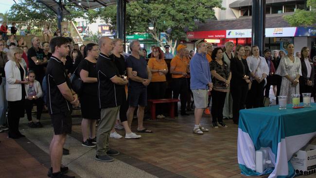 About 200 people attended a candle lighting ceremony marking the start of domestic and family violence prevention month at Bundaberg Police Beat on Wednesday evening.