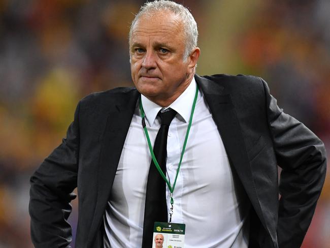 Socceroos coach Graham Arnold is seen during the International friendly match between Australia and the Korea Republic at Suncorp Stadium, in Brisbane, Saturday, November 17, 2018. (AAP Image/Darren England) NO ARCHIVING, EDITORIAL USE ONLY