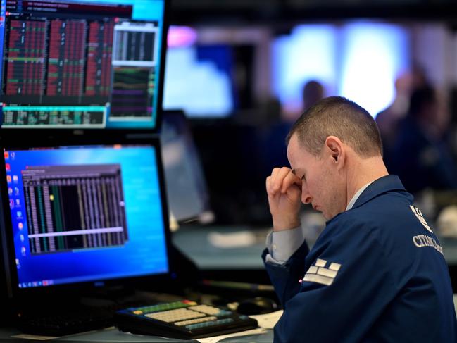 $US1 trillion ($A1.5 trillion) was wiped off global stock markets overnight. Picture: AFP