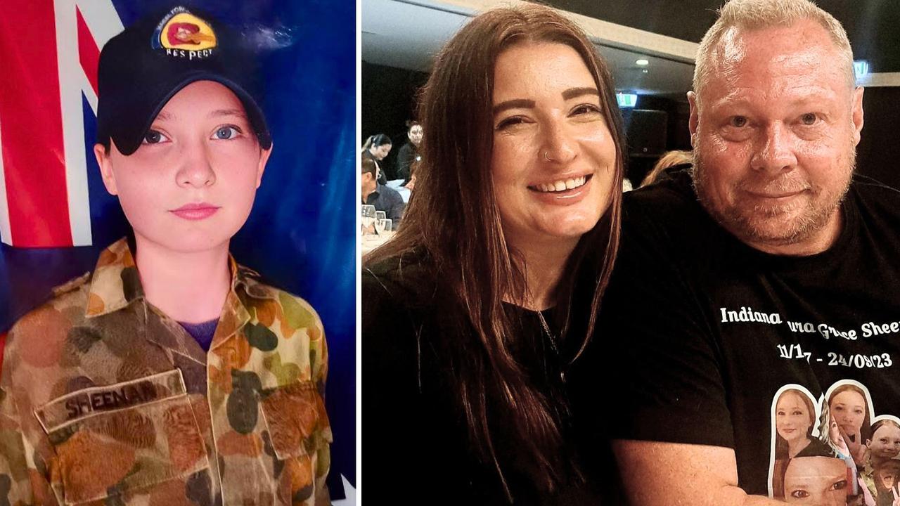 Indiana Sheenan, above left, was a proud member of the Army cadets. Her mother Laura and stepfather Khan are questioning the coroner’s office and want more public awareness about the dangers of chroming. Pictures: Supplied