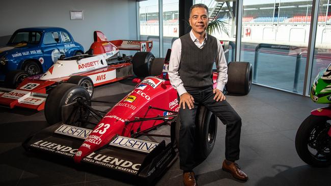 Business tycoon Dr Sam Shahin at The Bend race track. Picture: Brad Fleet