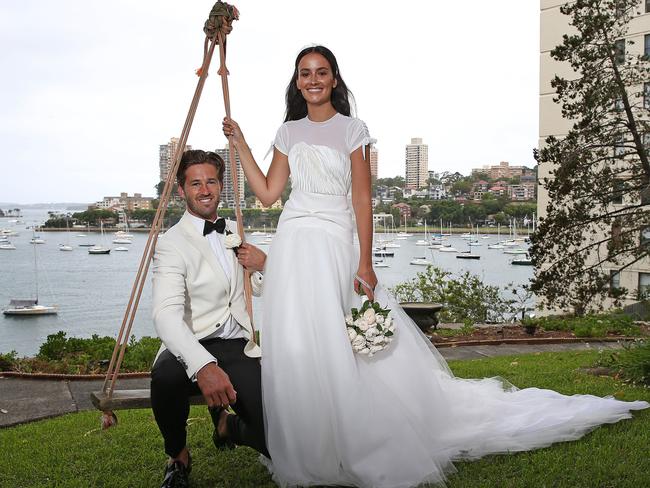 The couple married amid a gorgeous backdrop. Picture: Toby Zerna