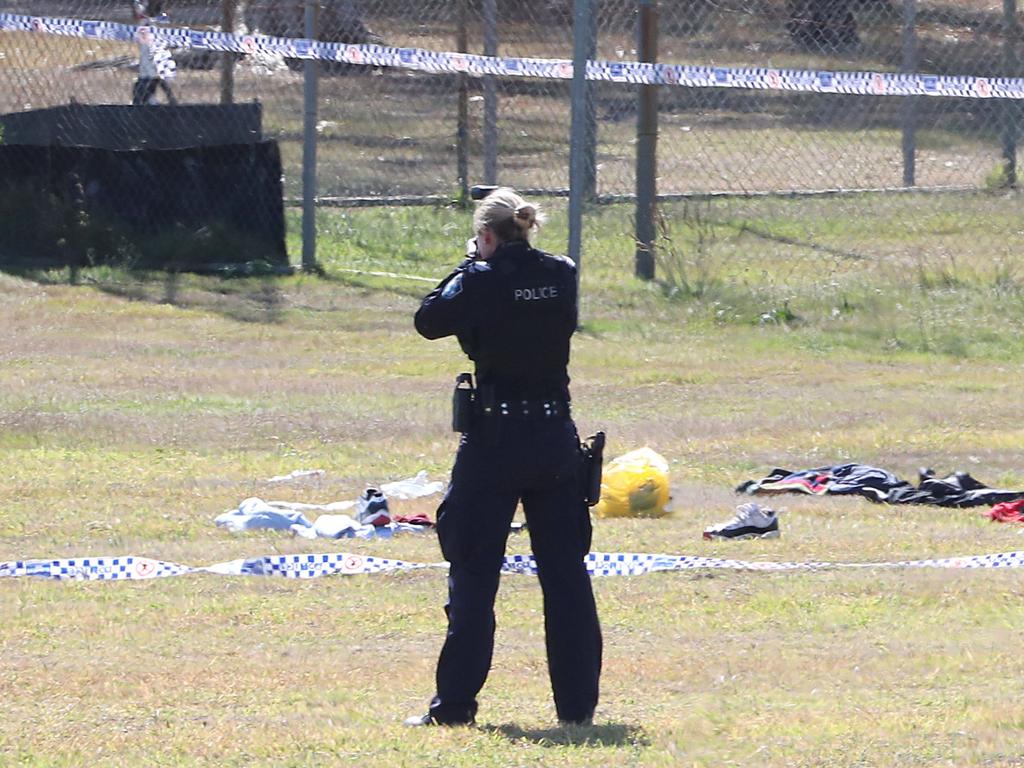 Police at the scene after the incident. Picture: Peter Wallis