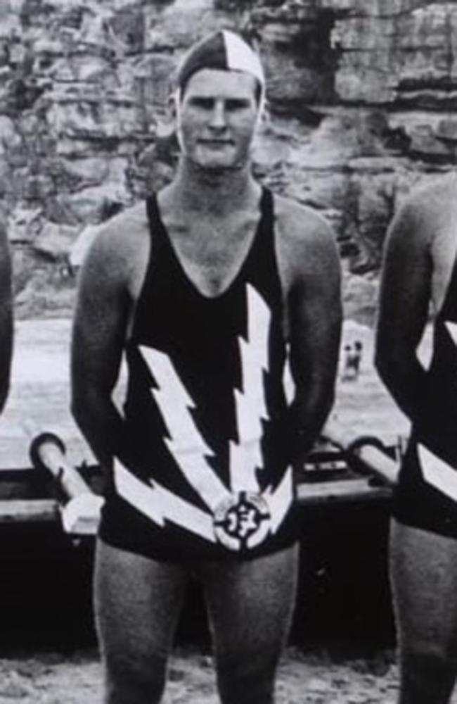 Graeme Knox was a great sportsman and surf boat competitor. Here he is part of the Freshwater Open Men's Crew and state champions in 1964/65.