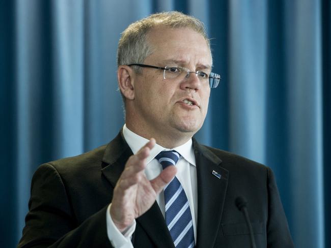 Treasurer Scott Morrison in Perth to deliver a mid-year federal budget review with Minister for Finance Mathias Cormann.