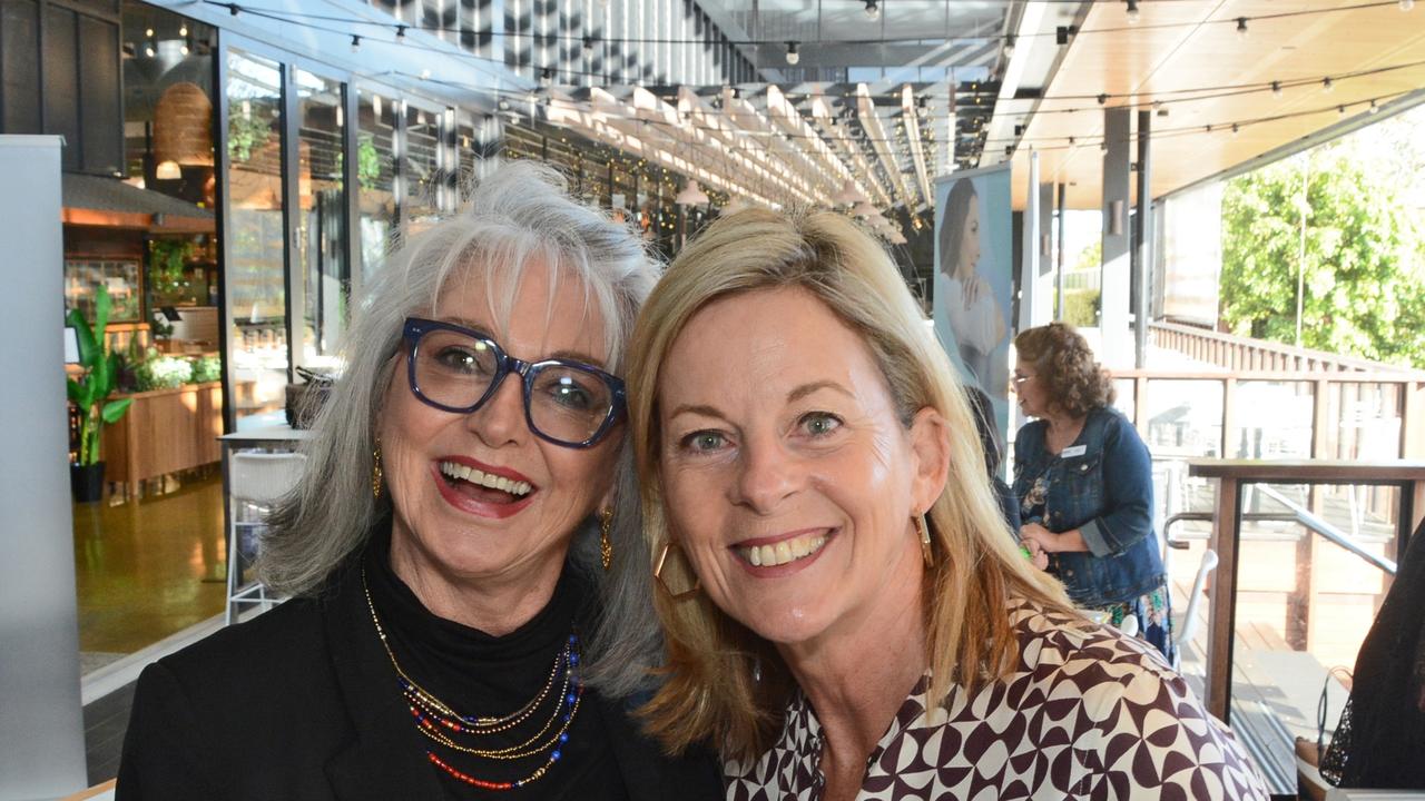 Cath d’Almeida and Angie Bell MP at Early Risers Gold Coast Women in Business breakfast at Edgewater Dining, Isle of Capri. Pic: Regina King