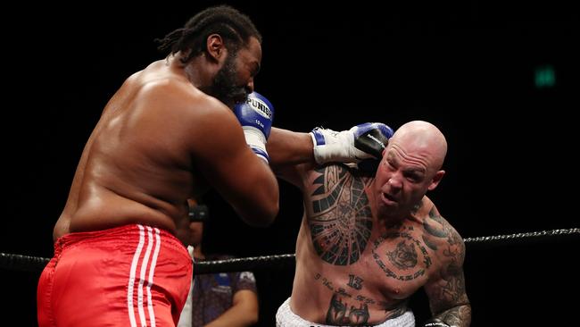 Lucas Browne fighting Julius Long on the Gold Coast last year. Picture: Chris Hyde/Getty Images