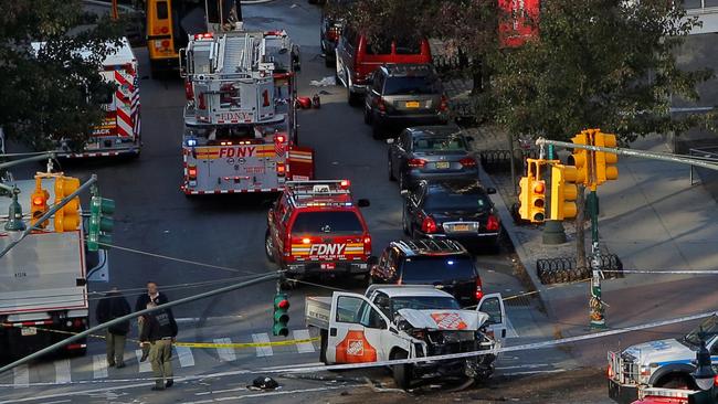 Emergency crews attend the scene. Picture: Reuters