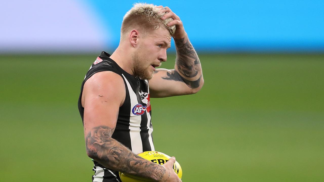 Jordan De Goey’s future at Collingwood is in limbo. Picture: Paul Kane/Getty Images