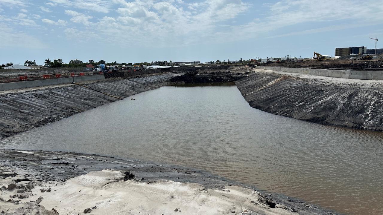 The final 500m of canal under construction at Pelican Waters. Photo: Pelican Waters