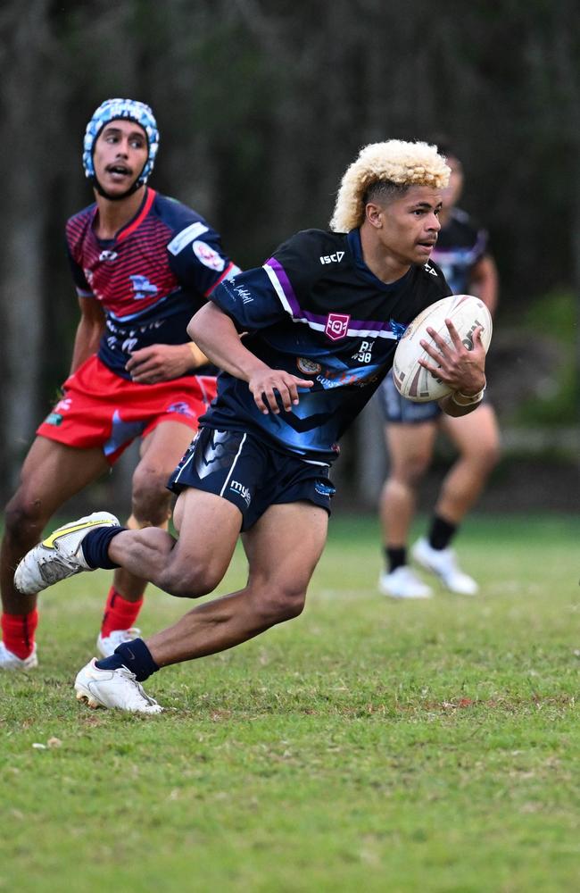 Caloundra SHS rugby league talent Ellyjah Birve in action. Picture: Kylie McLellan