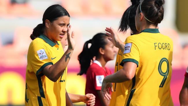 Kerr’s quintet goals saw her hurdle legendary Socceroo Tim Cahill to take outright first with 54 goals.