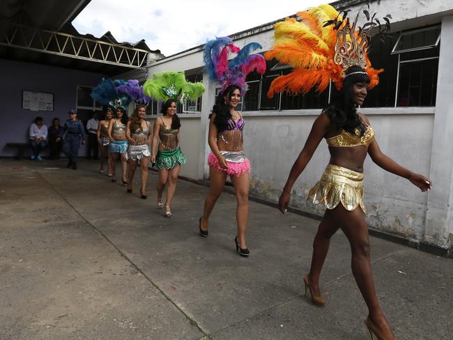 Inmates strut their stuff in the prison yard for the annual beauty pageant.  Picture: Supplied.