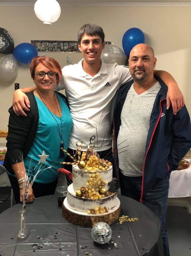 With his parents and Rob who said he was working his first job, which coincided with him also getting­ the keys to his first car. Picture: Facebook