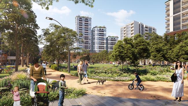 A pedestrian and cycle network has been designed within the neighbourhood.