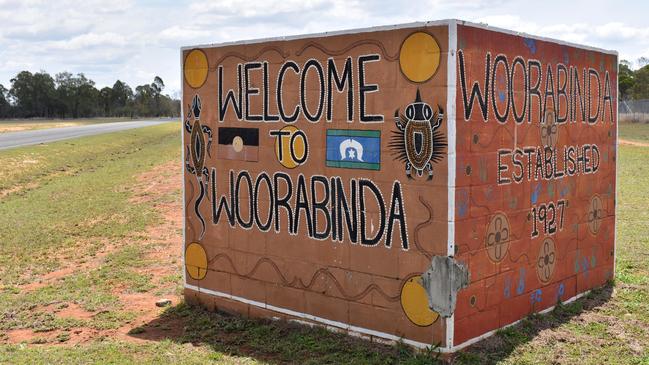 The Welcome to Woorabinda sign. Picture: Geordi Offord