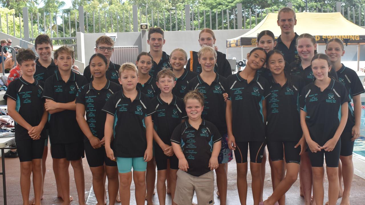 The Gladstone South competitors at the Central Queensland Swimming Championships at the 2nd World War Memorial Aquatic Centre, Rockhampton, on March 1, 2025.