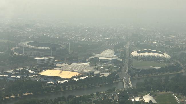 The city has been blanketed in smoke from the NSW bushfires. Picture: Cameron Tandy