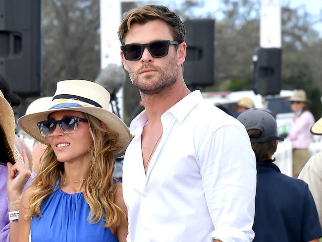 Chris Hemsworth and Elsa Pataky at the Magic Millions. Picture: John Gass