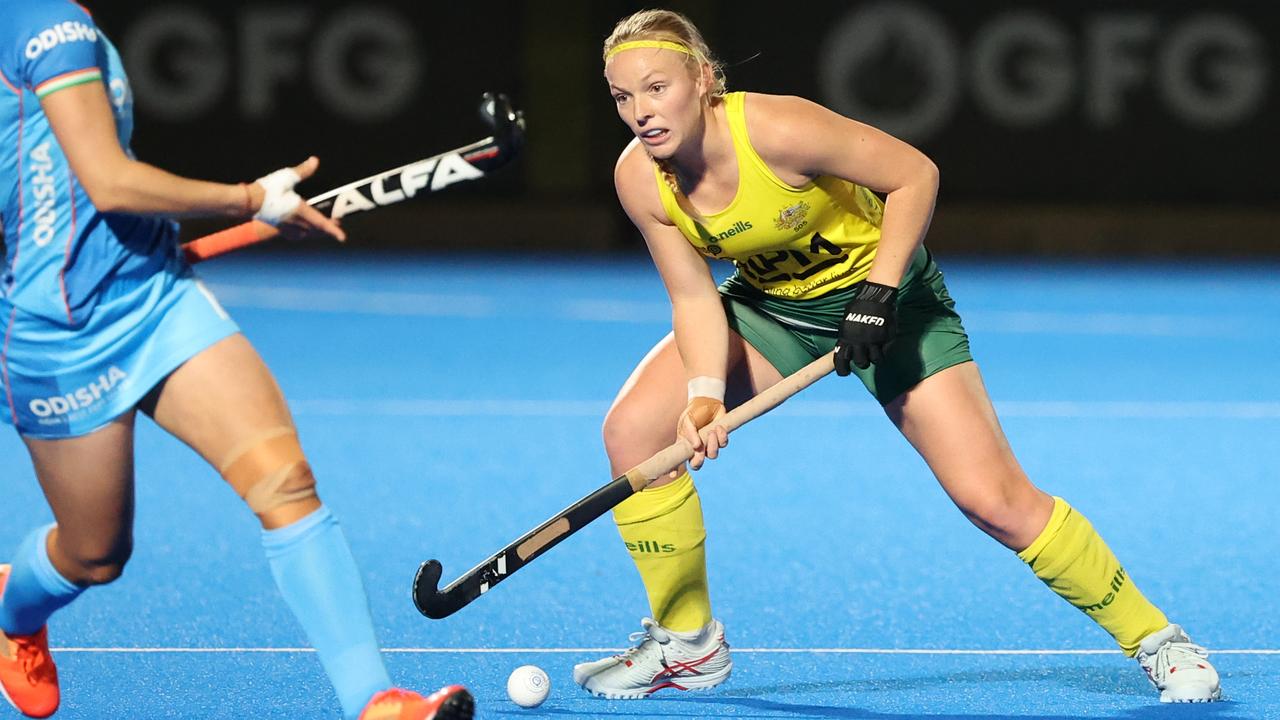 Courtney Schonell was the player of the match for her tireless work and stunning goal. Picture: David Mariuz/Hockey Australia