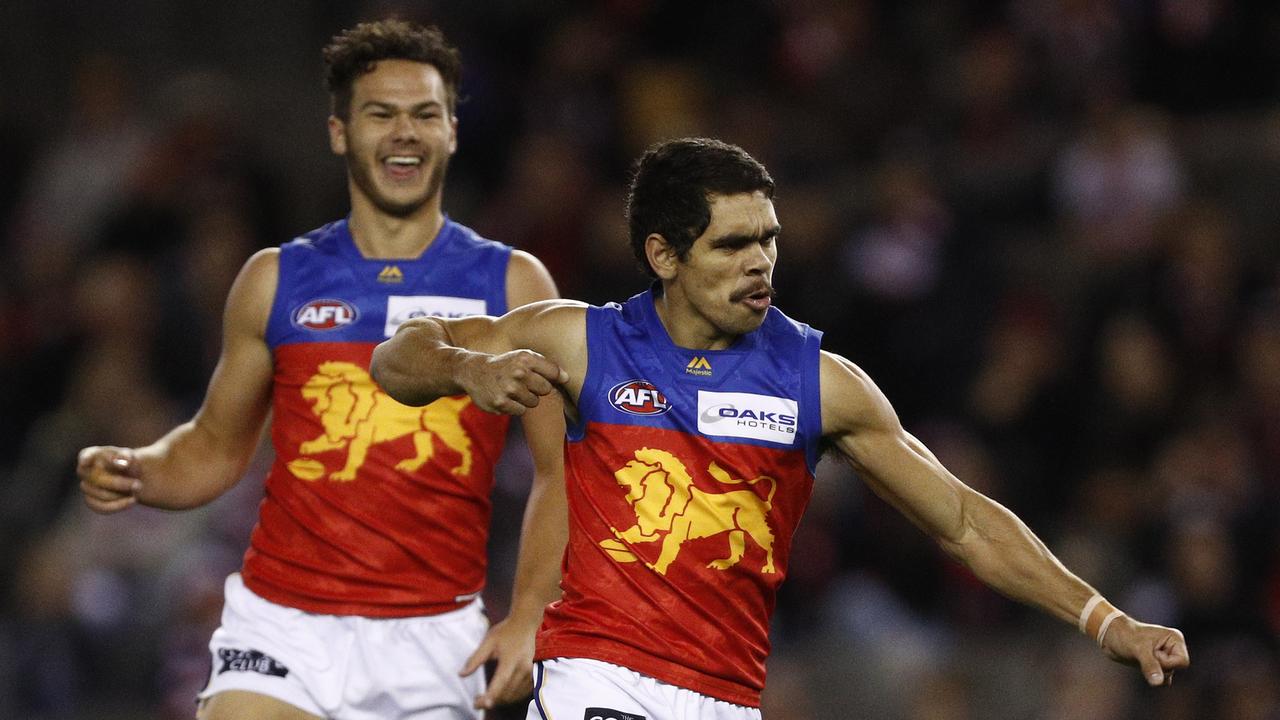 Charlie Cameron kicked five goals in a stunning Brisbane win. (AAP Image/Daniel Pockett)