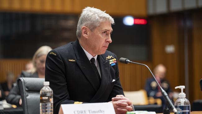 Director-General Submarines Timothy Brown appears at Senate Estimates at Parliament House in Canberra. Picture: Martin Ollman