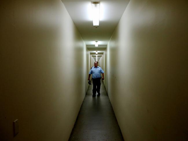 Goran Clooney walks the corridors of Silverwater Jail. Picture: Adam Taylor