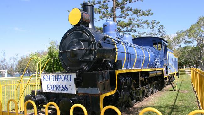 Councillor Dawn Crichlow with the Southport Express train on Marine Parade Southport.