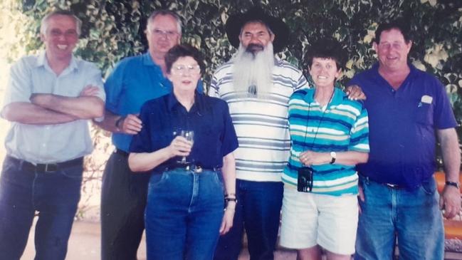 Pat Dodson (centre) and Gartlan family members (from left) Bud Gartlan, Tom Gartlan, Tom's wife Margaret Gartlan, Georgie Gartlan and Neville Wombwell. Picture: Supplied