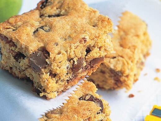 Choc chip and oat slice.