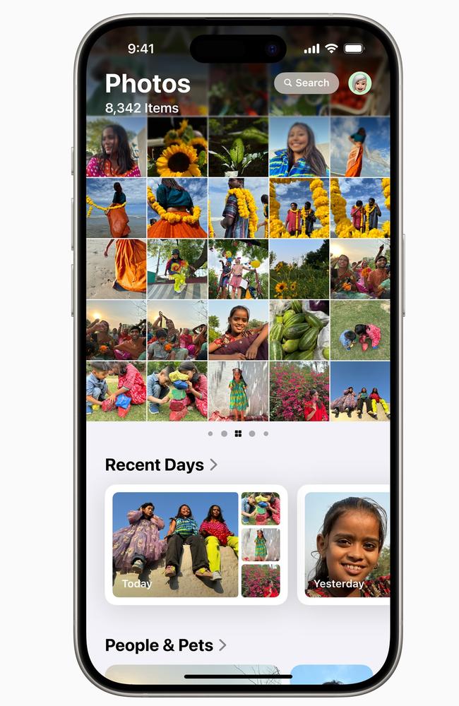 A sneak peek at Photos which will release as part of iOS 18 on Apple devices.