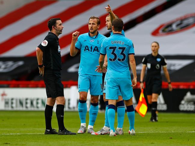 Kane and his teammates were fuming. (Photo by JASON CAIRNDUFF/AFP)