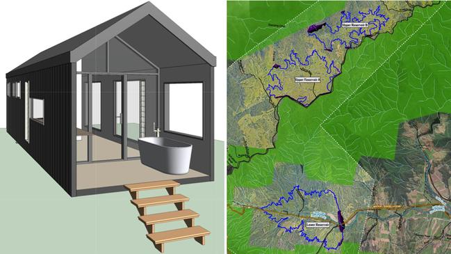 Flame Tree Eco Stays has revealed new designs after Queensland Hydro’s Pioneer-Burkedin dam was announced.