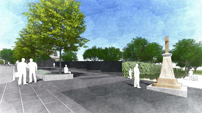 Artist impression of how the Dardanelles memorial would look at Kintore Avenue.