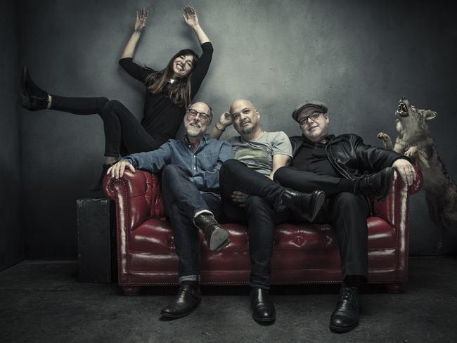 Paz Lenchantin, David Lovering, Joey Santiago, Black Francis and, er, wolf. Picture: Supplied