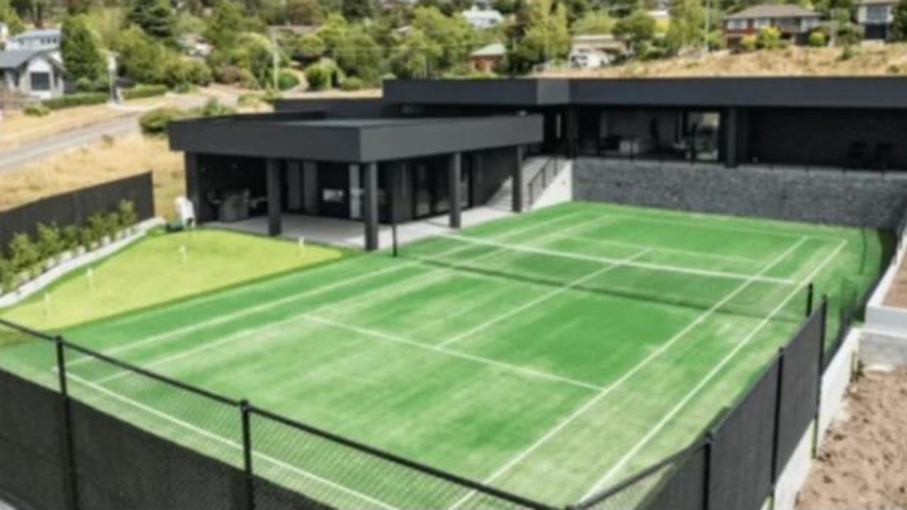 It has a tennis court too.