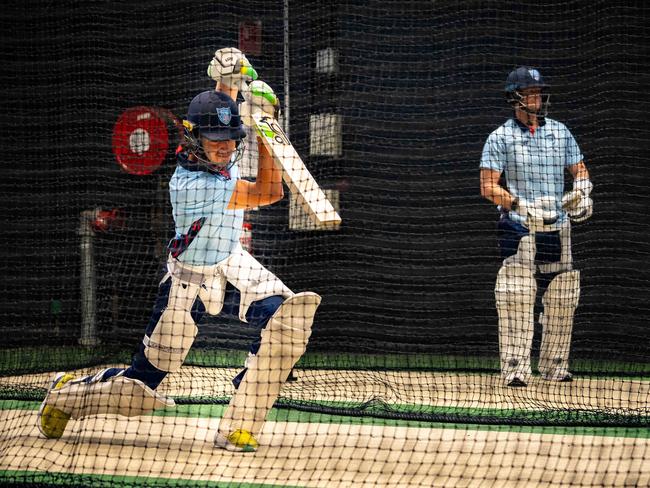 Konstas bats alongside alongside superstar Steve Smith.Picture: Tom Parrish