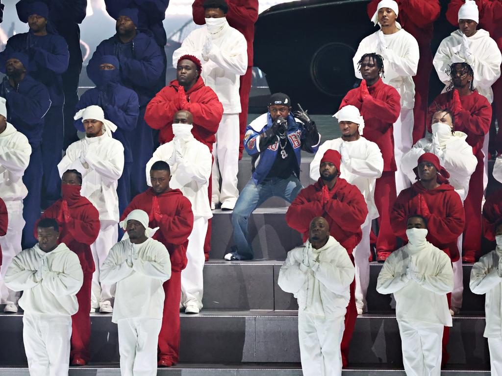 Kendrick Lamar antagonised Drake during his Super Bowl performance. Picture: Getty Images