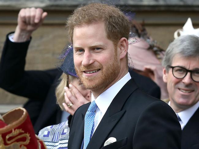 Harry attended the wedding with other members of the royal family, while his wife Meghan Markle and baby Archie stayed at home. Picture: AFP