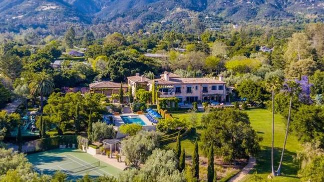 Meghan Markle and Prince Harry paid more than A$19m for their mansion in Montecito, in Santa Barbara, California. Picture: Supplied