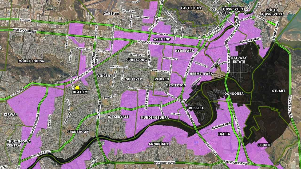 Black area is current evacuation zone for Tonwsville.