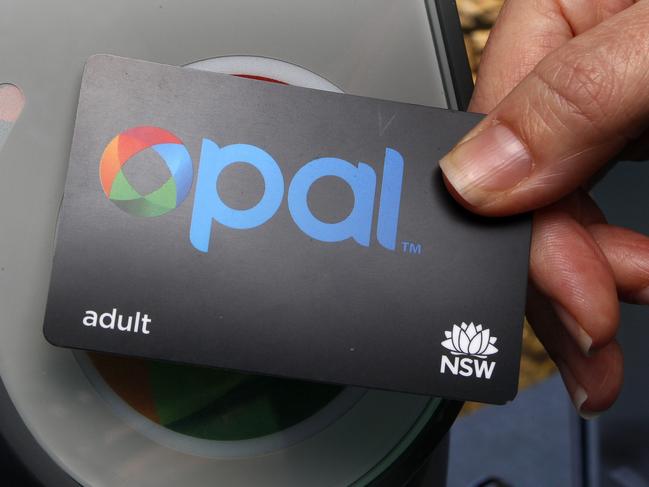 NSW Minister for transport Gladys Berejiklian with The Opal Card electronic ticketing card.