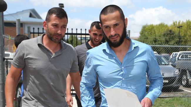 Mustapha Dib (blue shirt) after his release from Goulburn Jail.