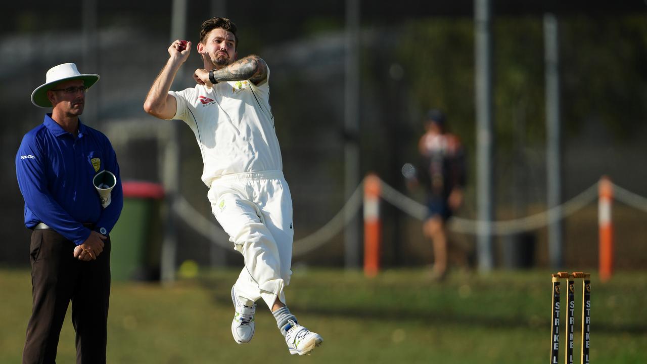 Former Darwin cricketer and Australian fast bowler Kane Richardson bowls. Picture: Justin Kennedy