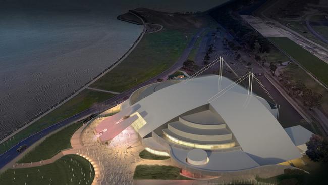 An artists impression of the proposed Derwent Entertainment Centre redevelopment.