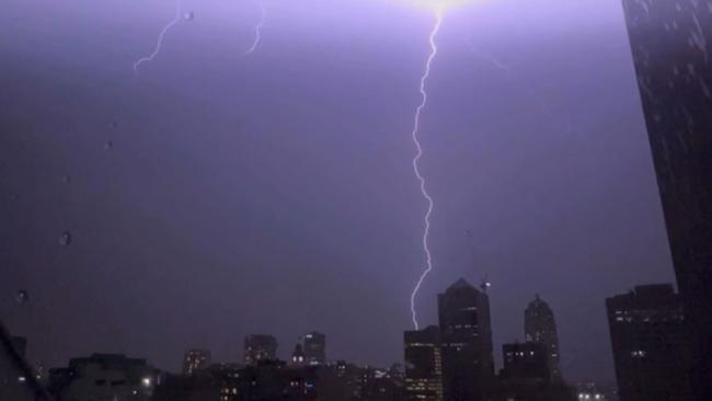 The storm provided a light show for Sydneysiders on Monday night. Picture: Reddit