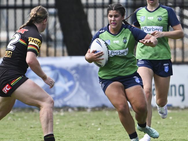 CANBERRA, AUSTRALIA, NewsWire Photos. MARCH 9, 2024: Westpac Tarsha Gale Cup - NSWRL Junior Reps Round Six Canberra Raiders vs Penrith Panthers at Raiders Belconnen in Canberra. Picture: NCA NewsWire / Martin Ollman