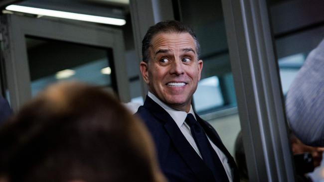 Hunter Biden, son of US President Joe Biden, leaves with his attorney Abbe Lowell following a closed-door deposition before the House Committee on Oversight and Accountability, and House Judiciary Committee in the O'Neill House Office Building in Washington, DC.