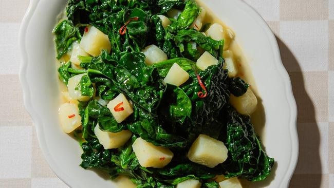 Elizabeth Hewson’s Italian greens with potato.