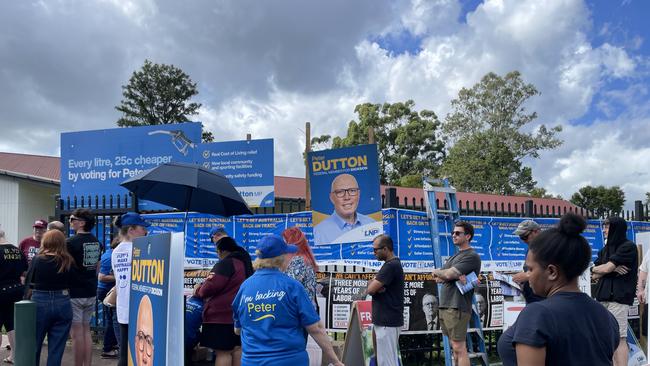 Polling station at Pine Rivers State High School in Peter Dutton’s electorate of Dickson. Picture: NewsWire